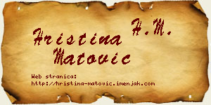 Hristina Matović vizit kartica